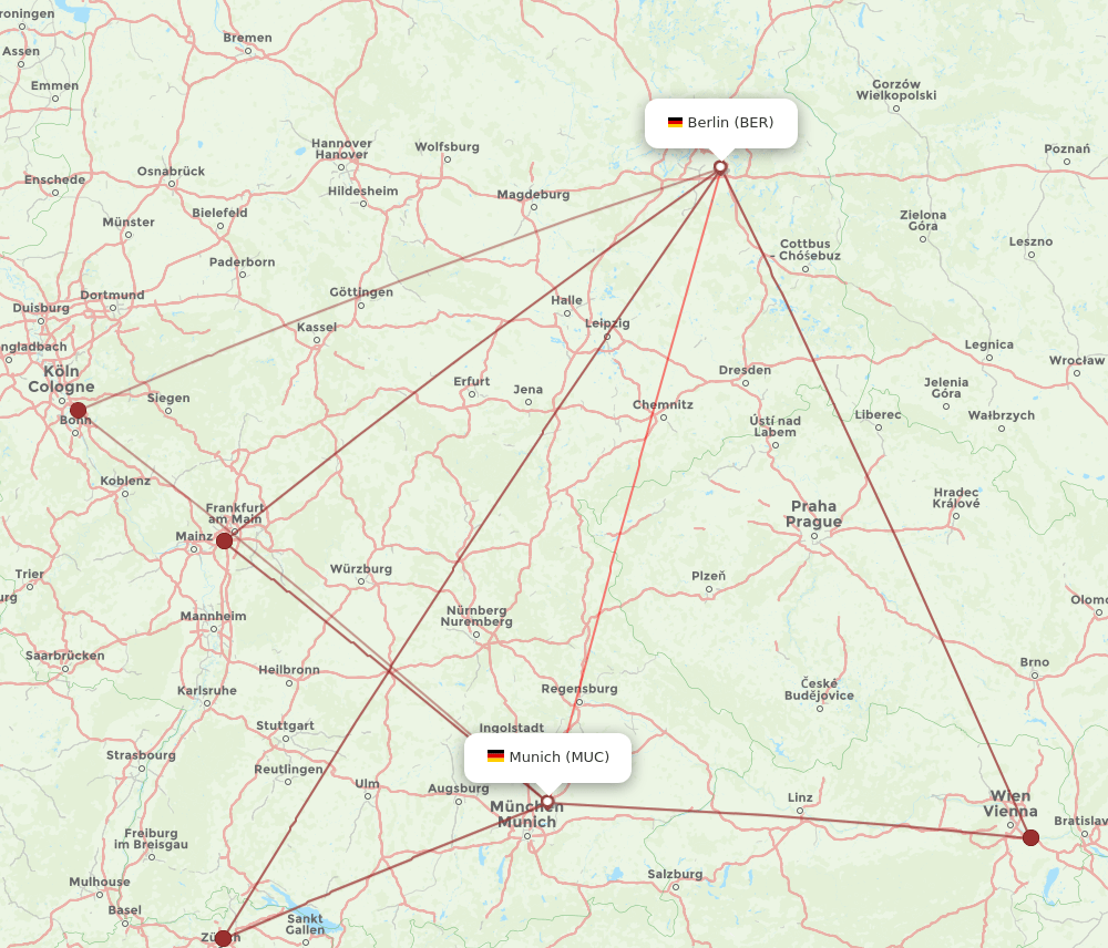 BER-MUC flight routes