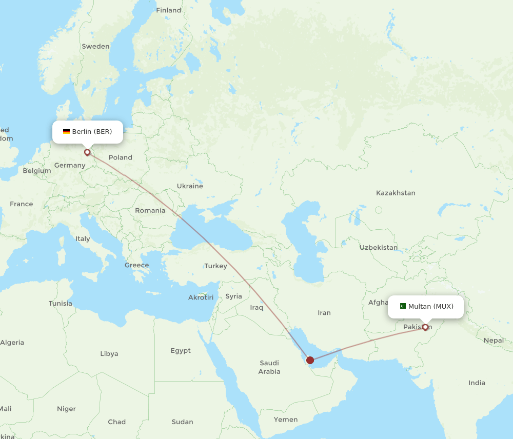 BER-MUX flight routes