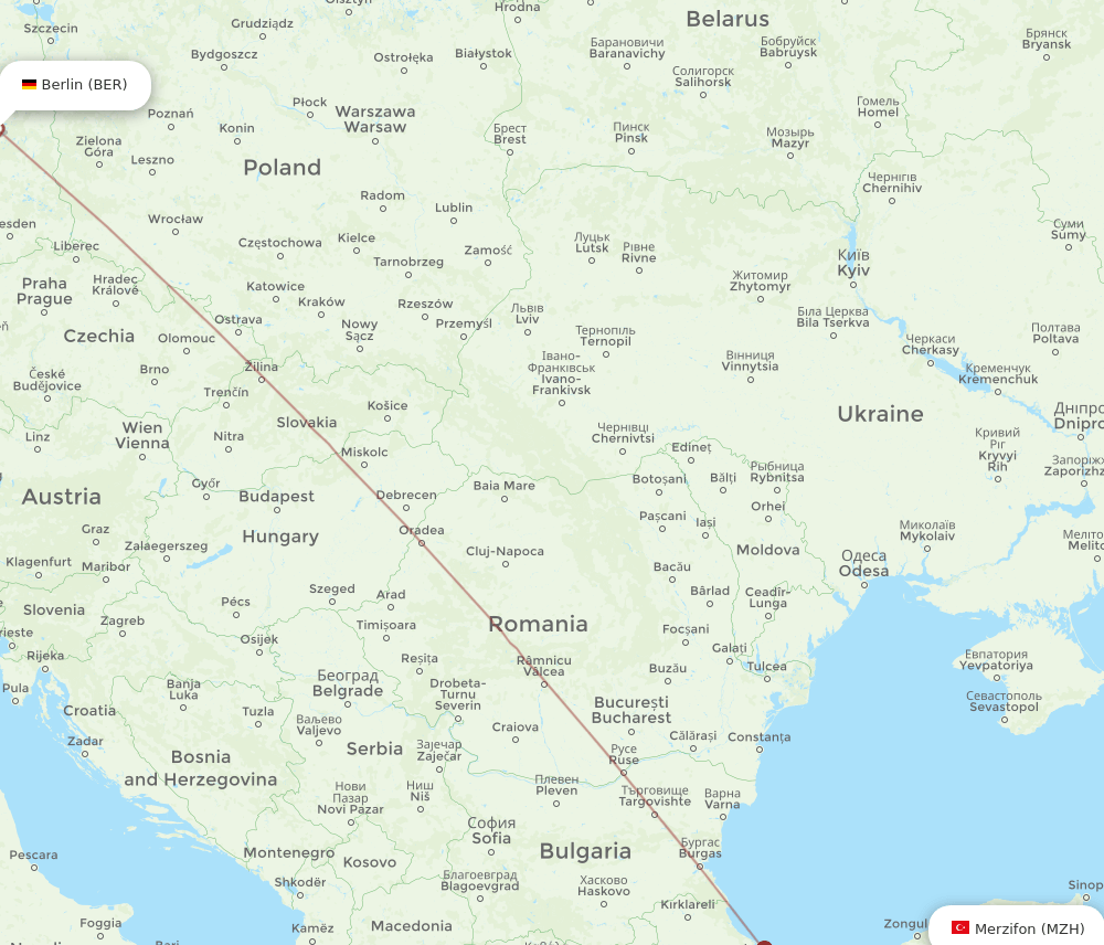 BER-MZH flight routes