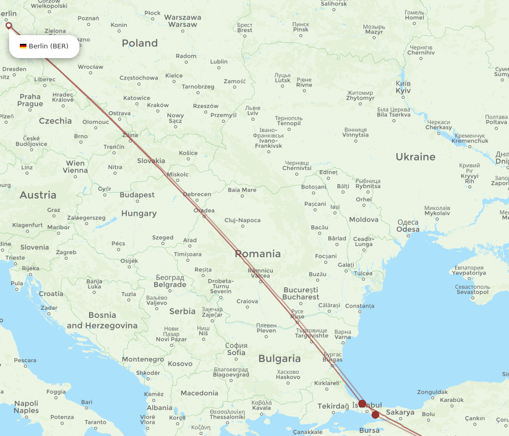 BER-NAV flight routes