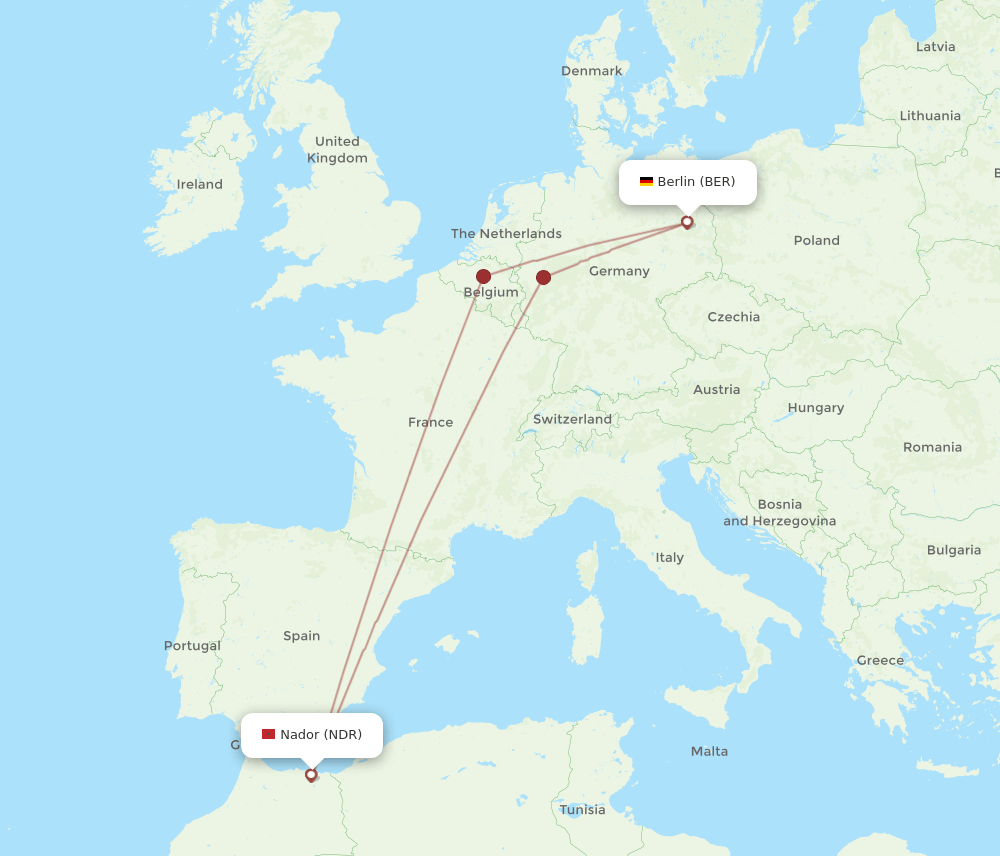 BER-NDR flight routes