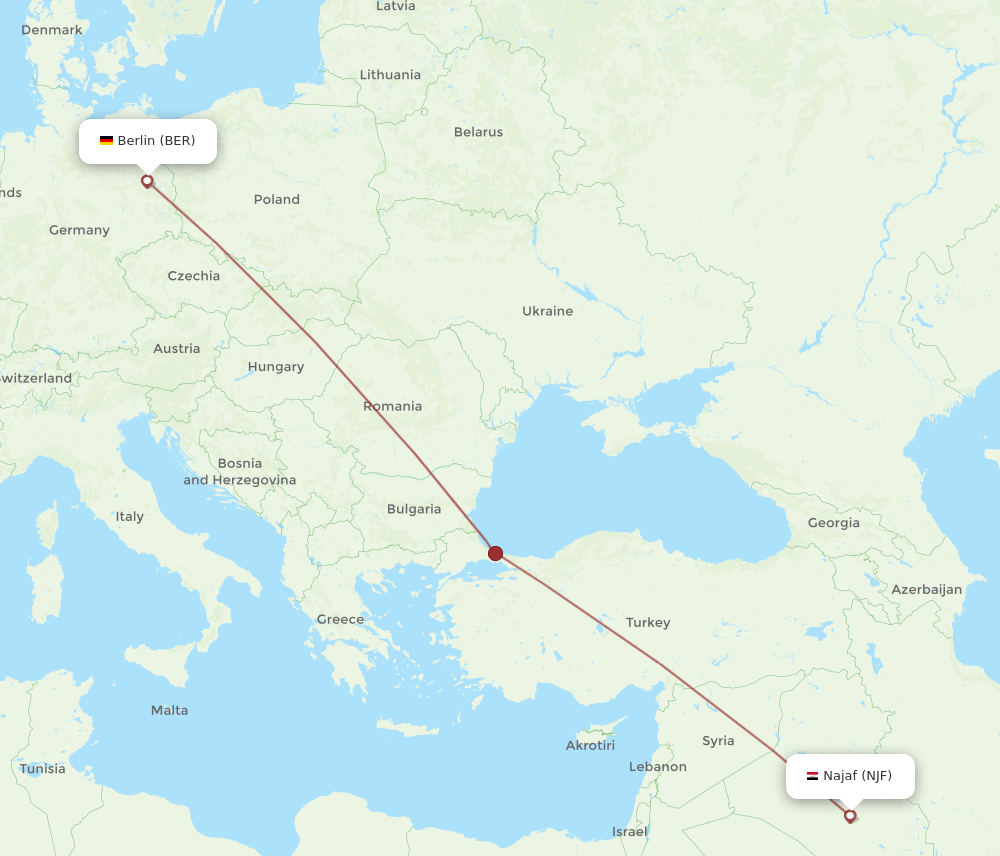 BER-NJF flight routes