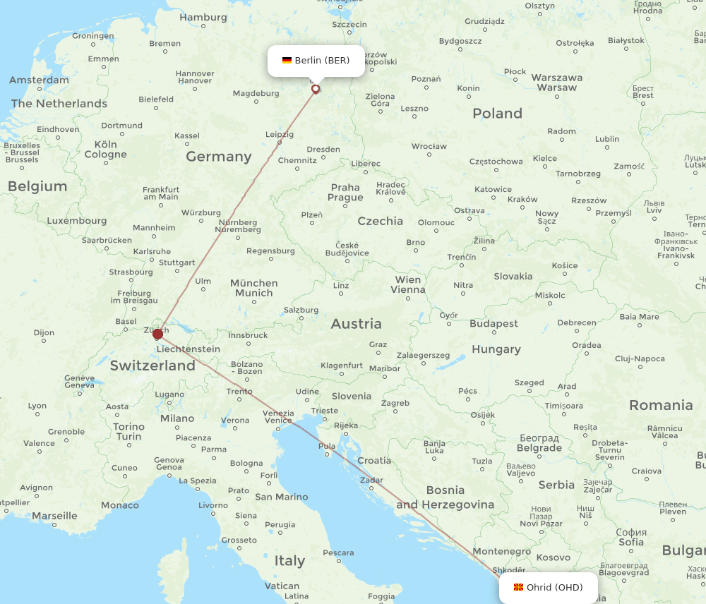 BER to OHD flights and routes map