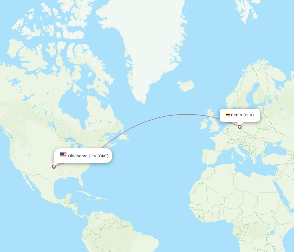 BER-OKC flight routes