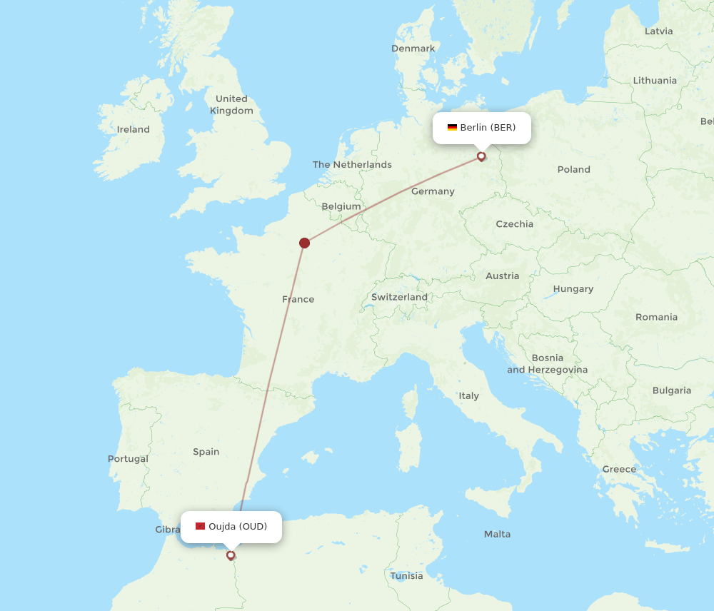 BER-OUD flight routes