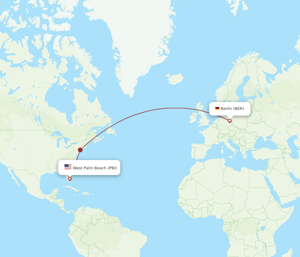 BER-PBI flight routes