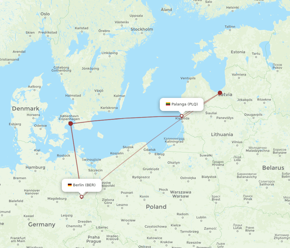 BER-PLQ flight routes