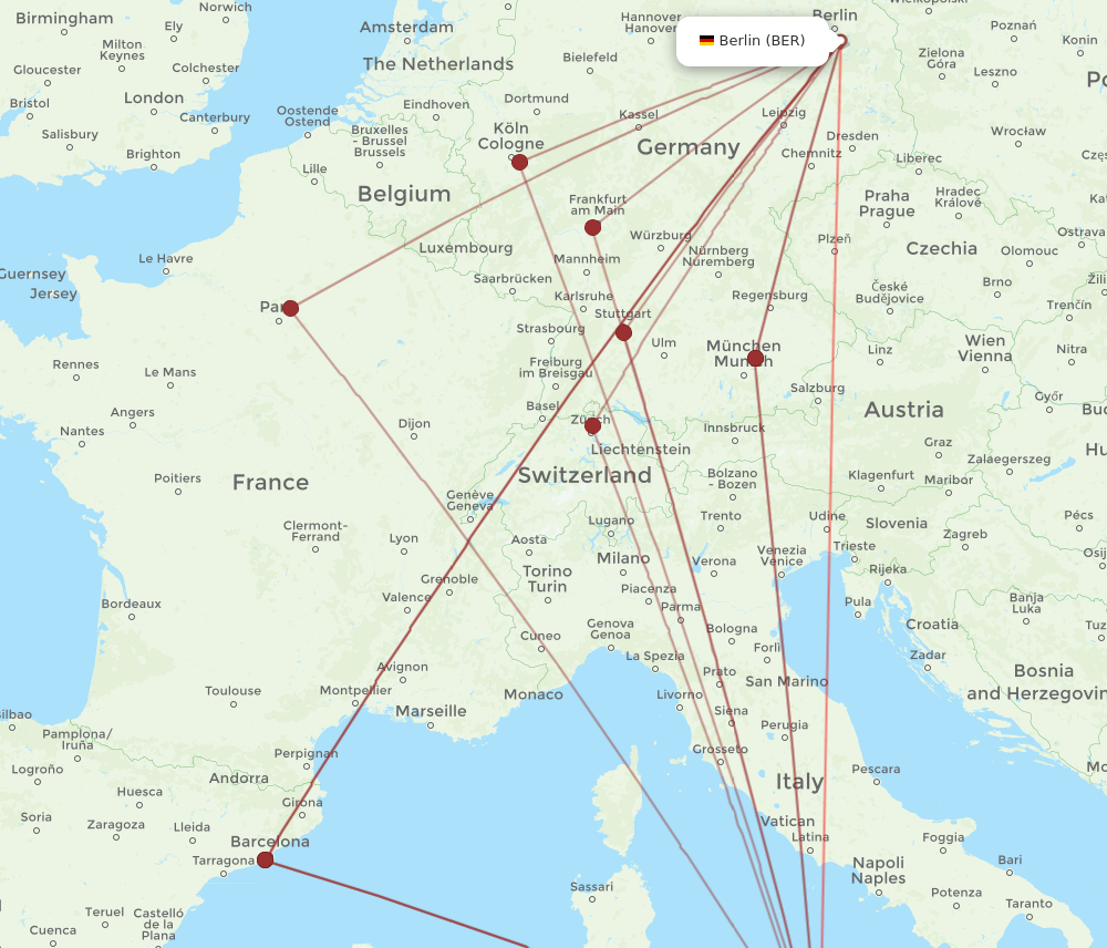 BER to PMO flights and routes map