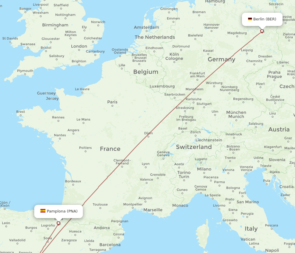 BER-PNA flight routes