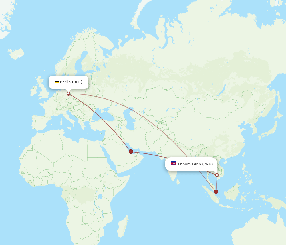 BER-PNH flight routes