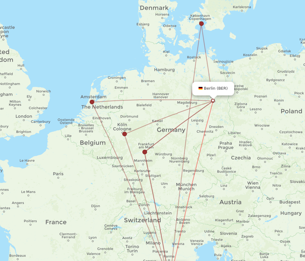 BER to PSA flights and routes map