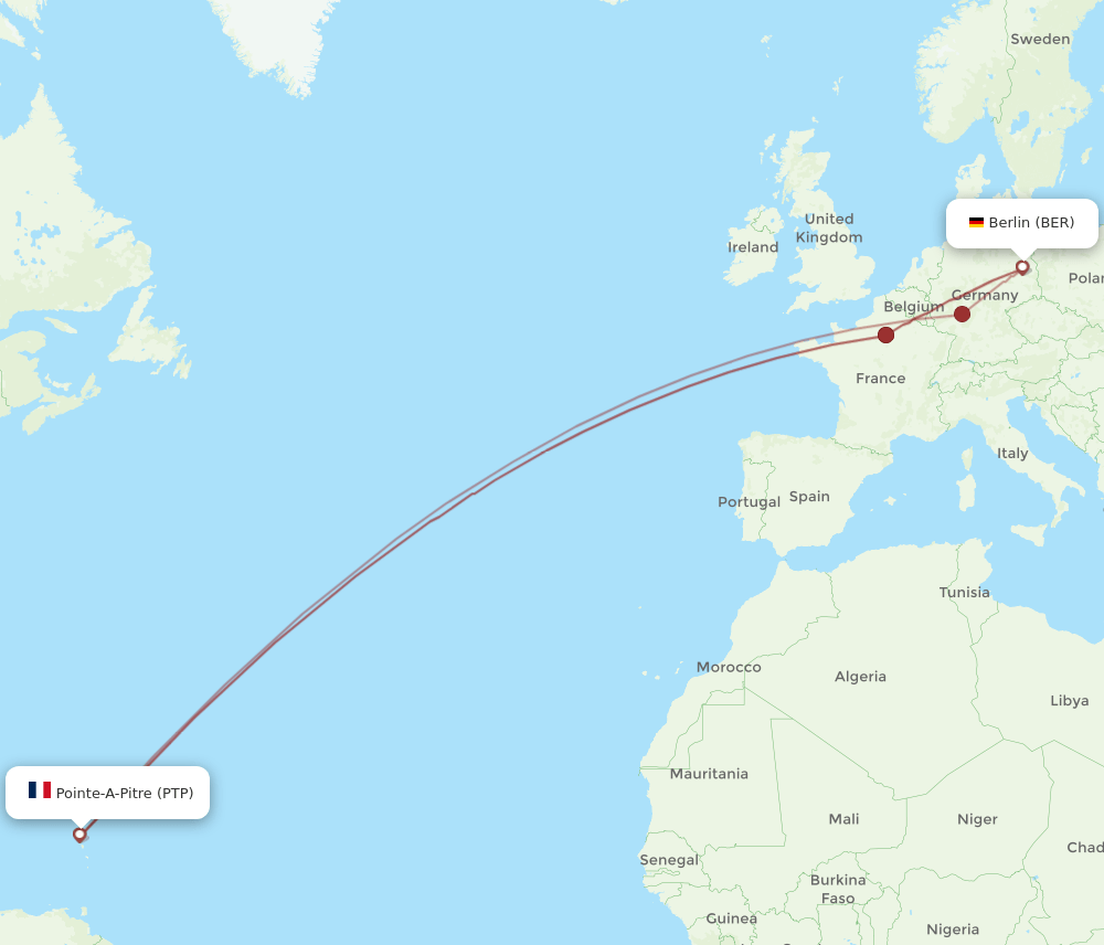 BER-PTP flight routes
