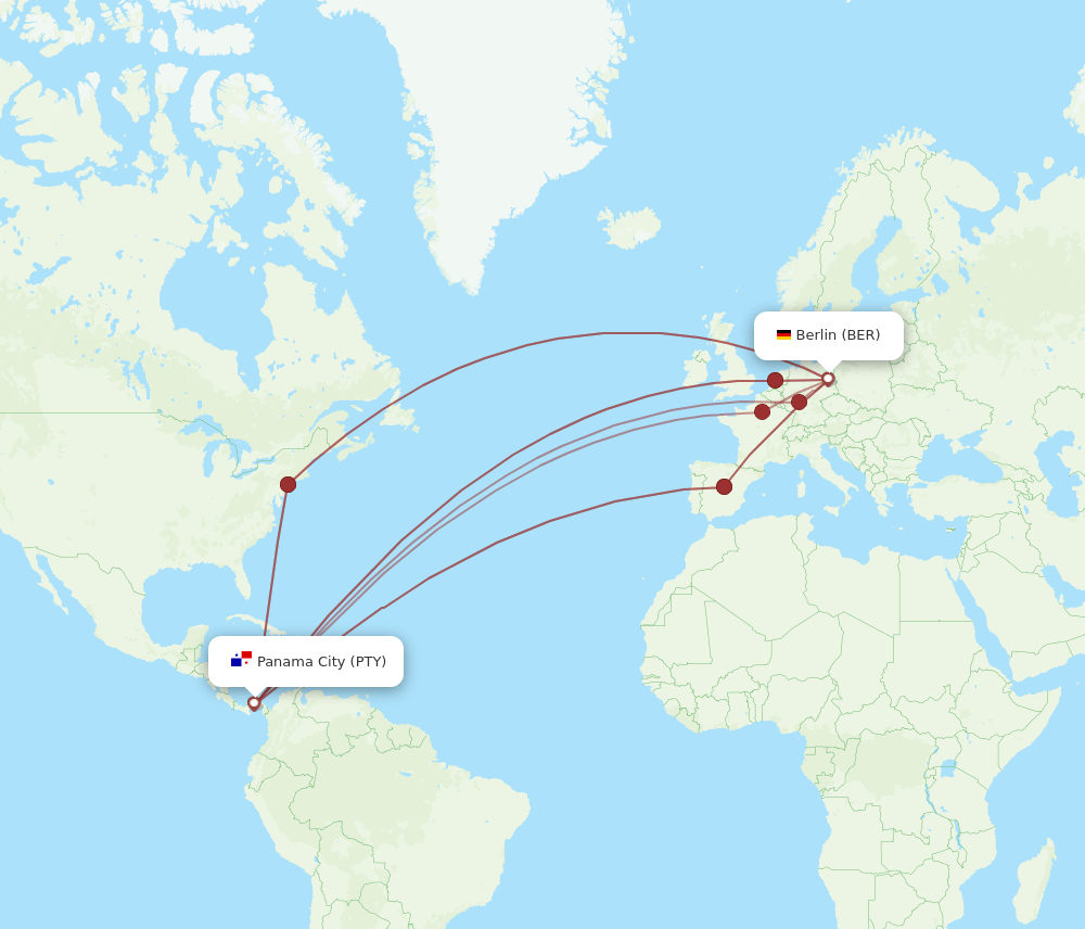 BER-PTY flight routes