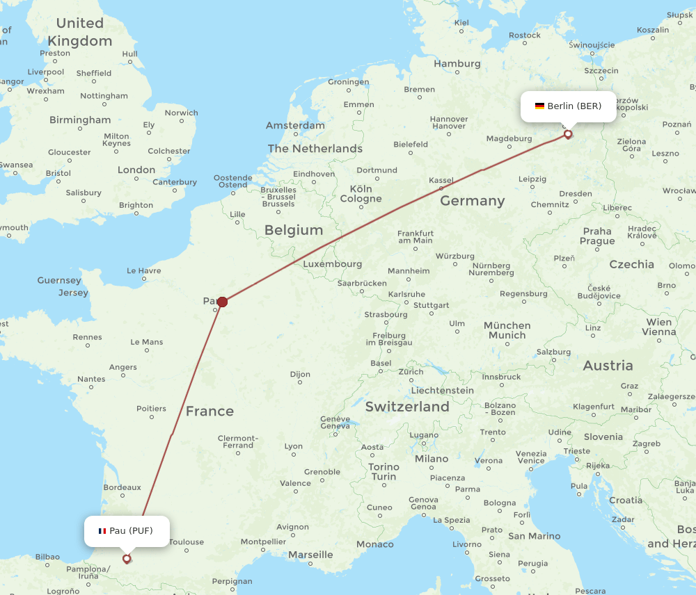 BER-PUF flight routes
