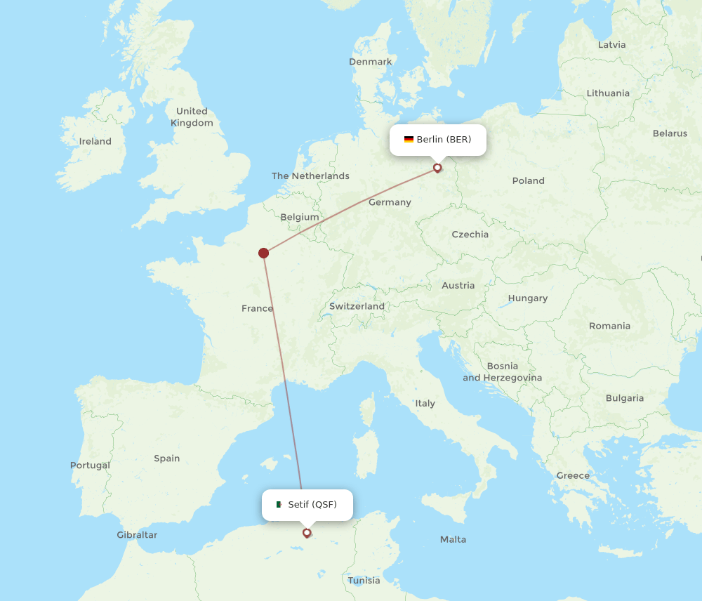 BER-QSF flight routes