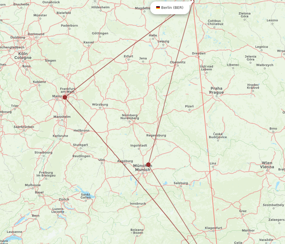 BER-RJK flight routes