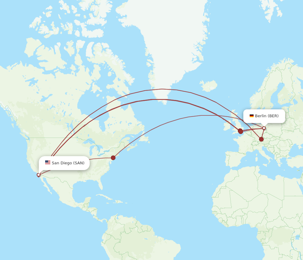 BER-SAN flight routes