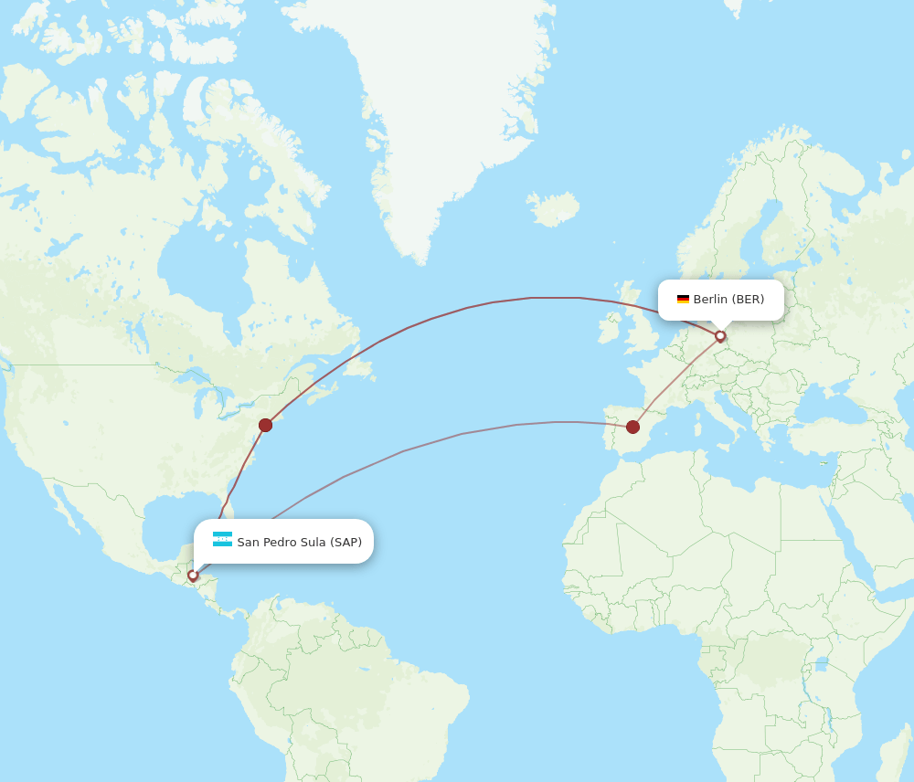 BER-SAP flight routes