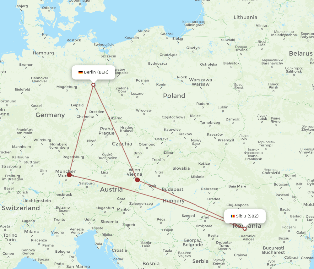 BER-SBZ flight routes