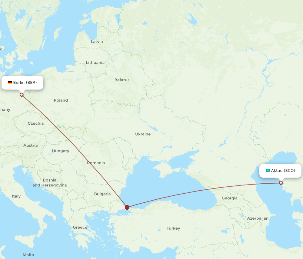 BER to SCO flights and routes map