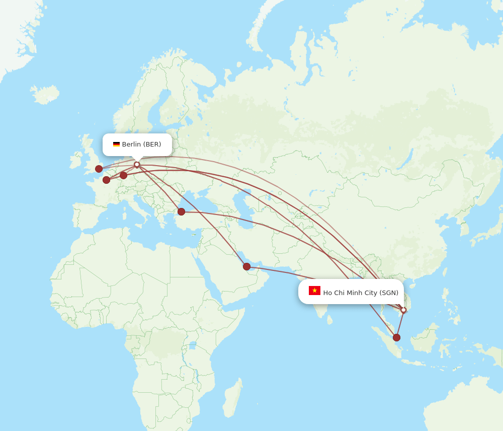 BER to SGN flights and routes map