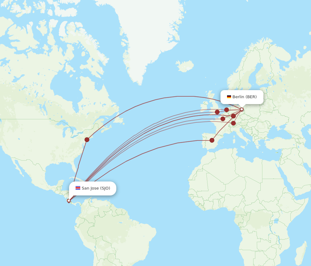 BER-SJO flight routes