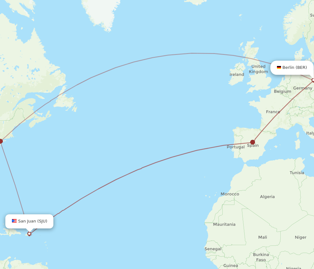 BER-SJU flight routes