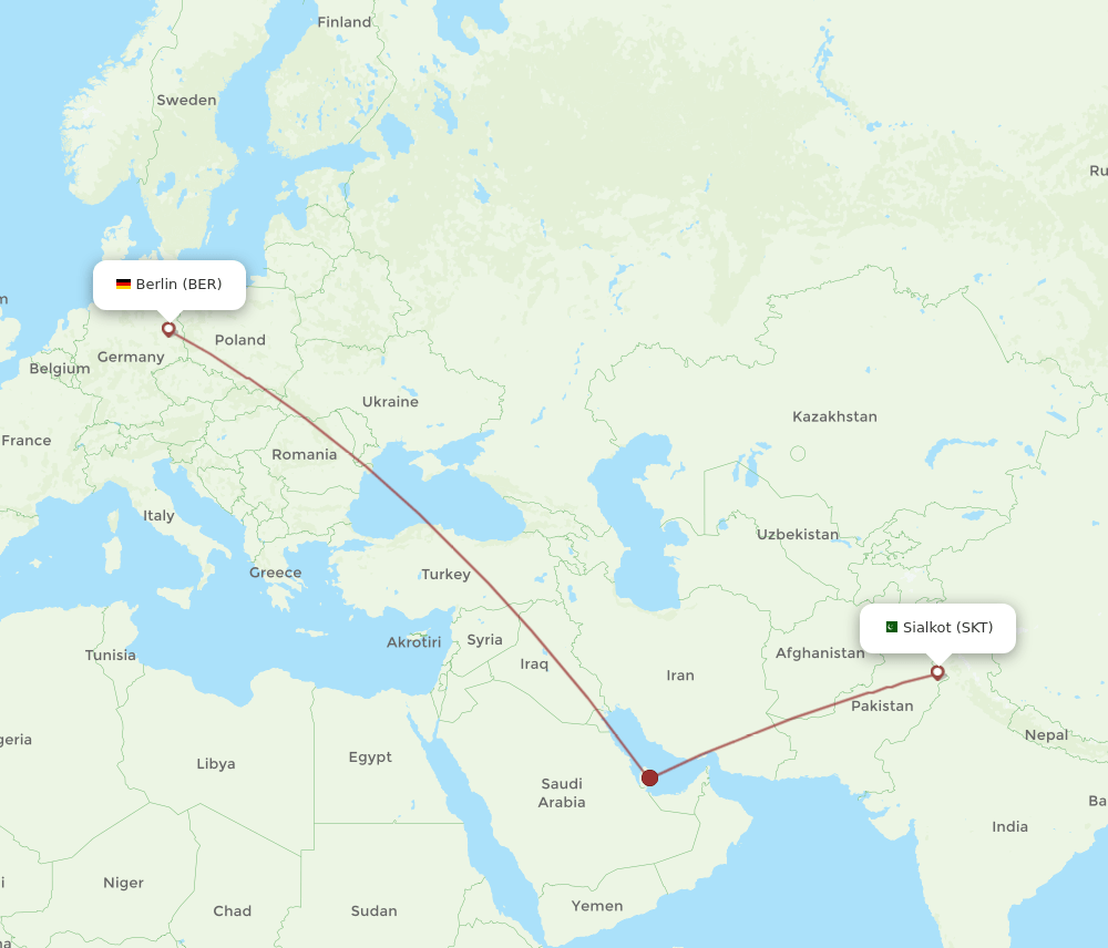 BER-SKT flight routes