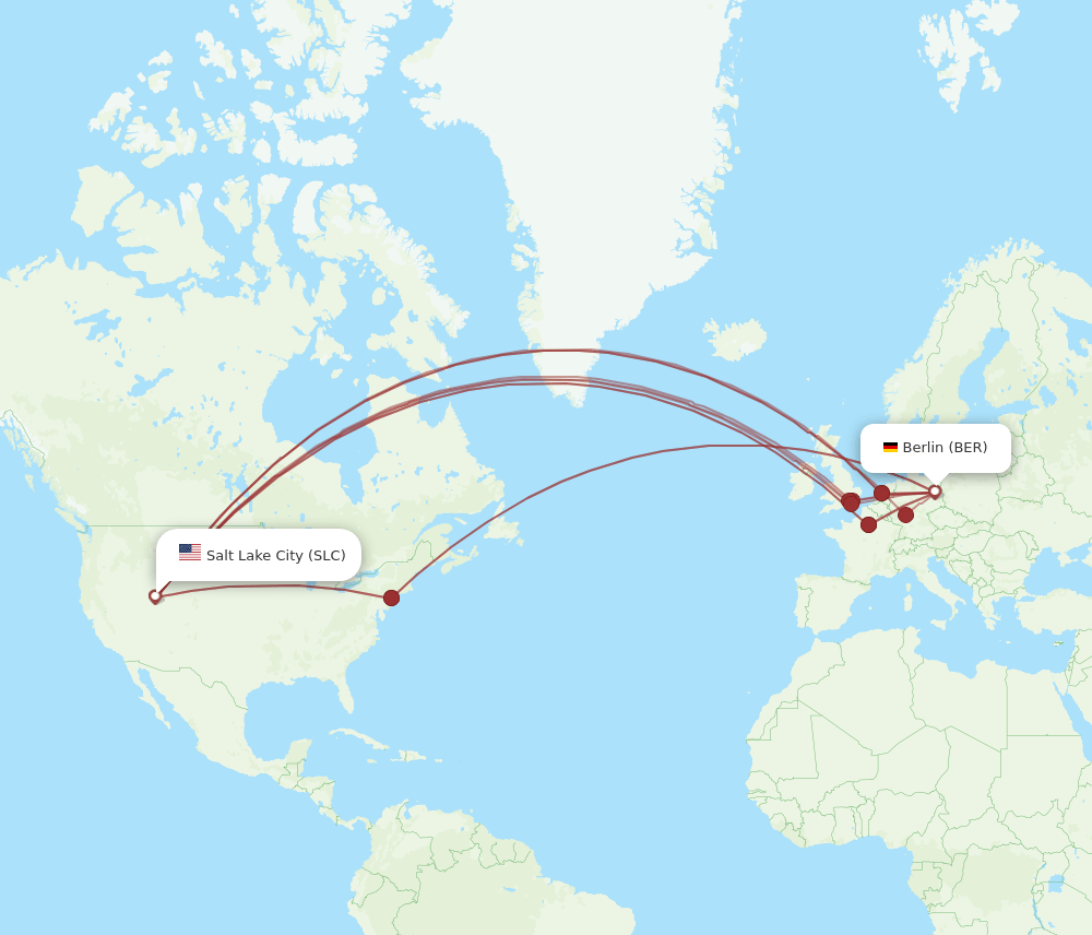 BER-SLC flight routes