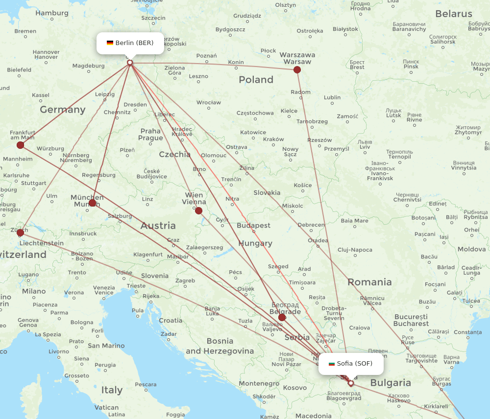 BER-SOF flight routes