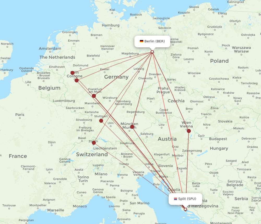 BER-SPU flight routes