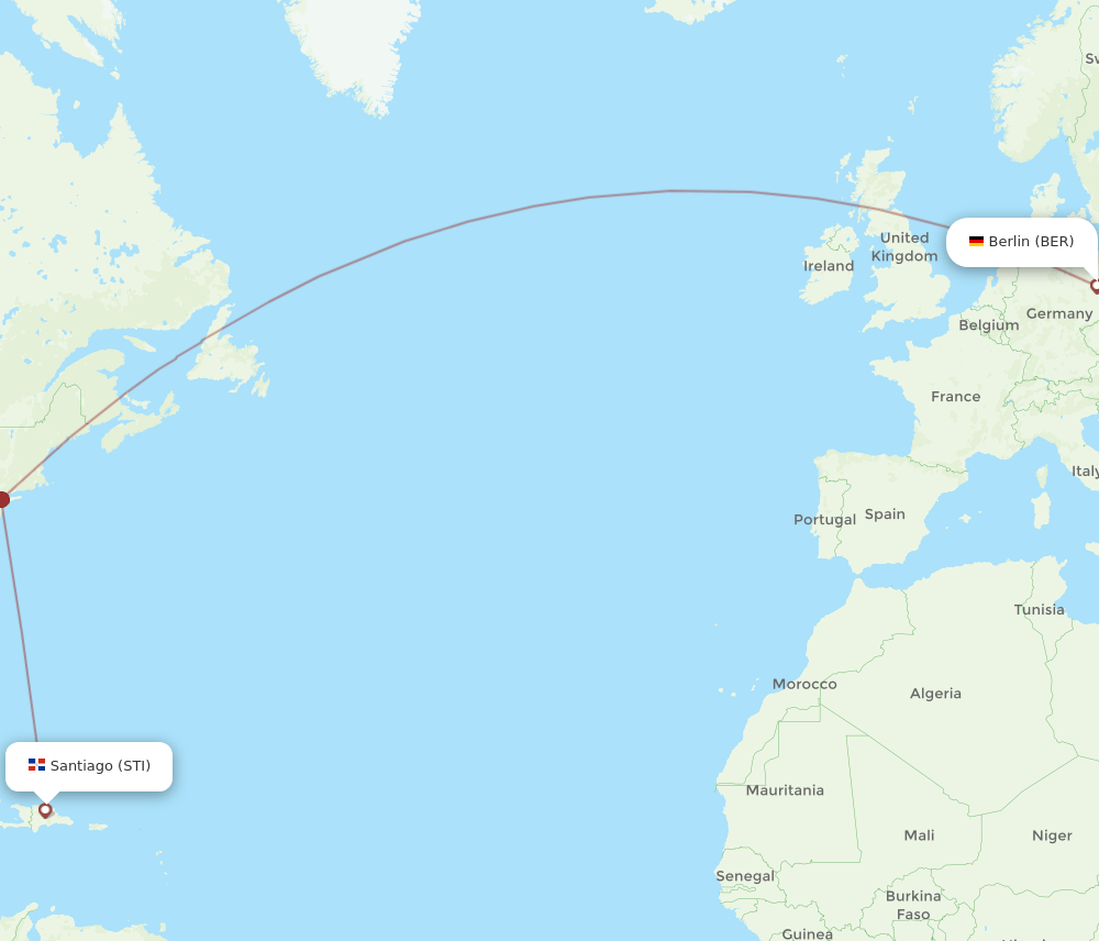 BER-STI flight routes