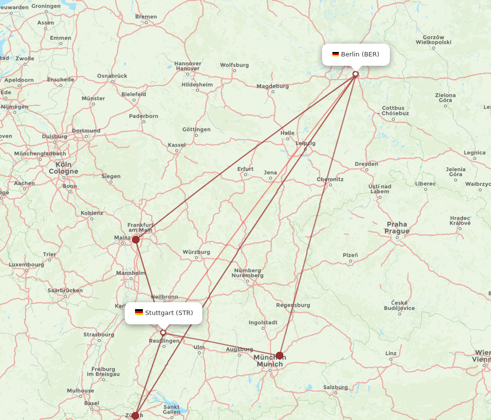 BER-STR flight routes