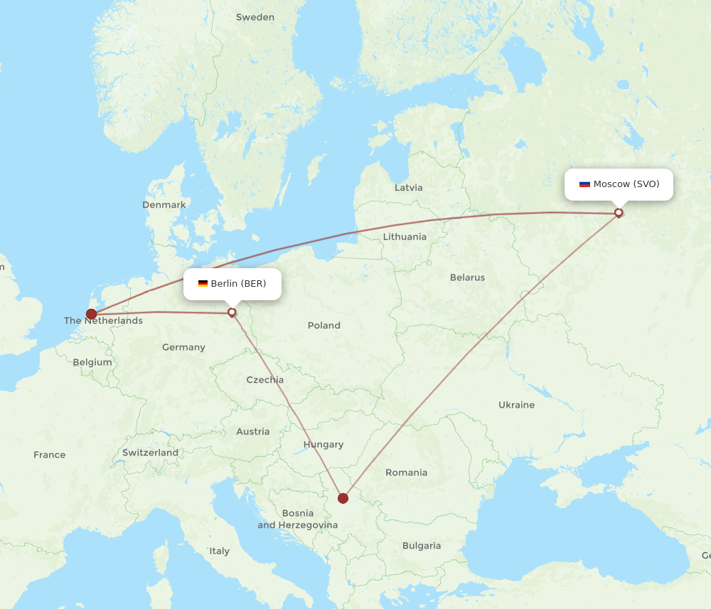 BER to SVO flights and routes map