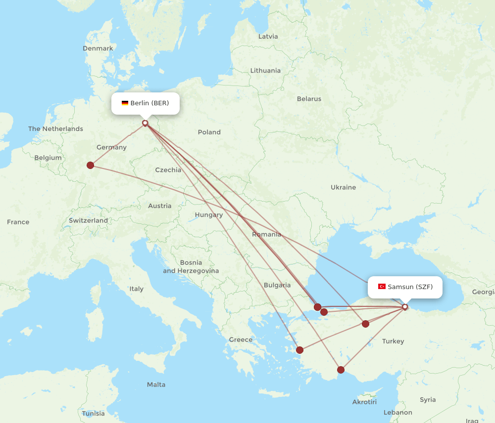 BER-SZF flight routes