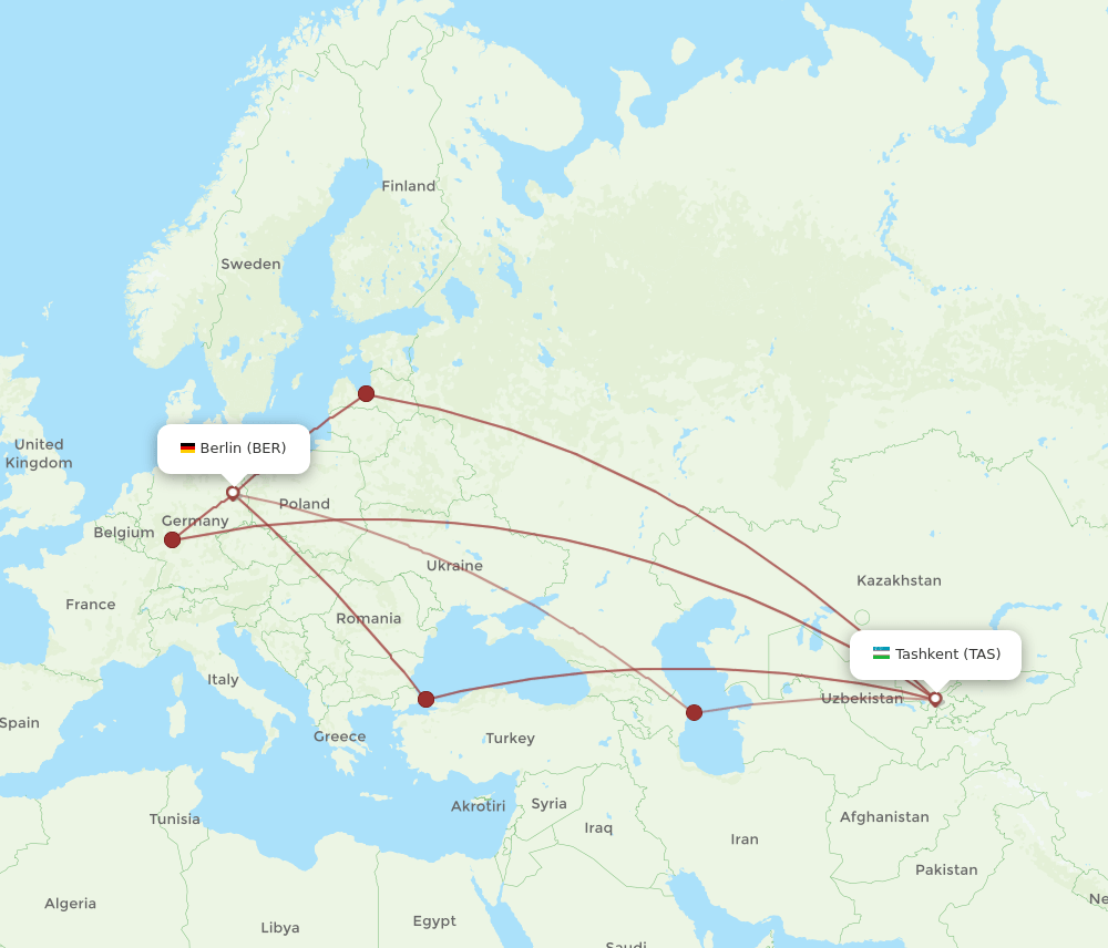 BER-TAS flight routes