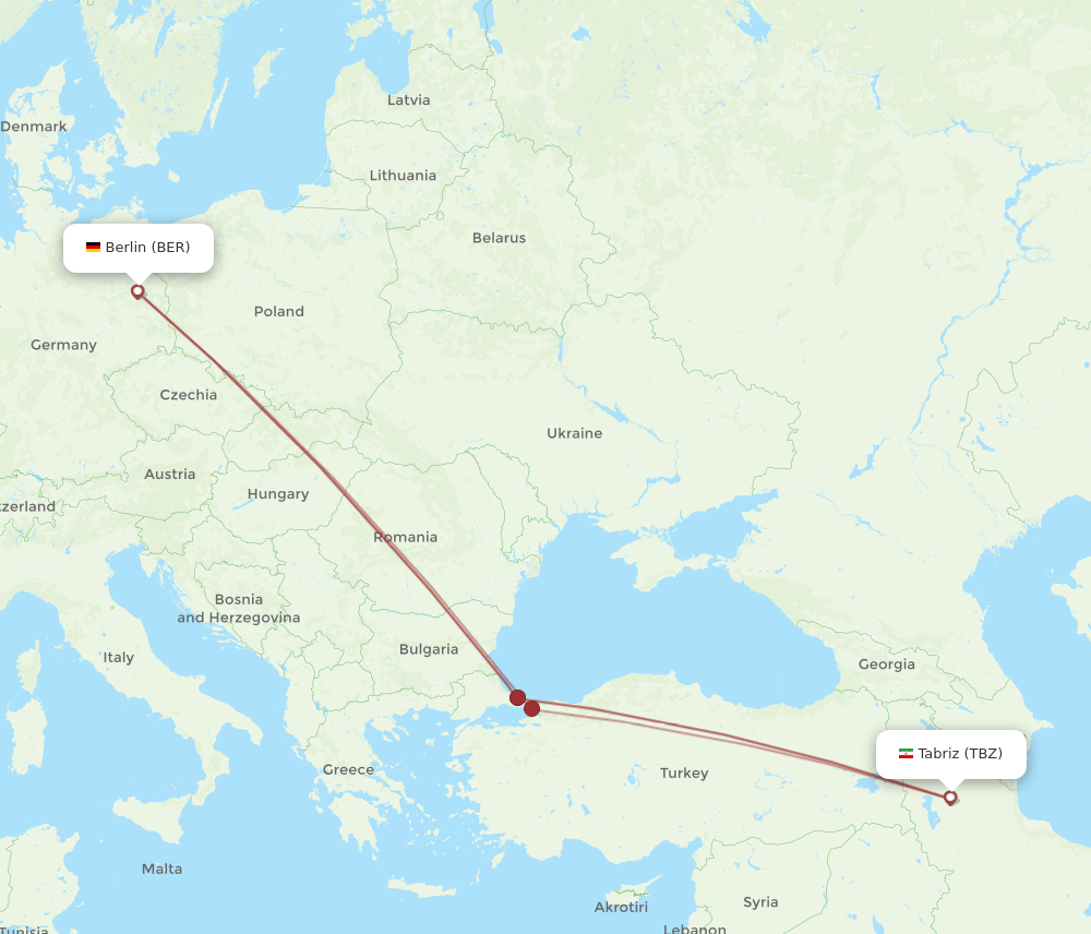 BER-TBZ flight routes