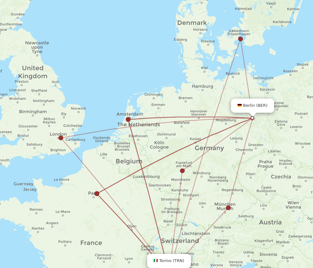 BER-TRN flight routes