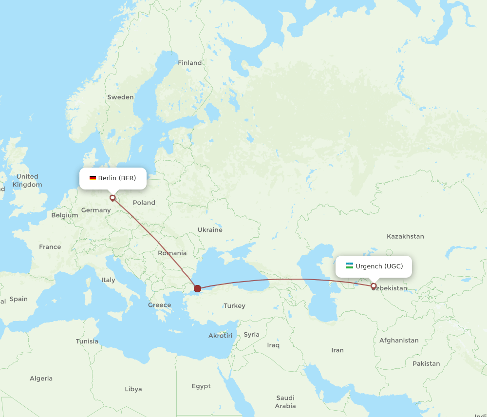 BER-UGC flight routes
