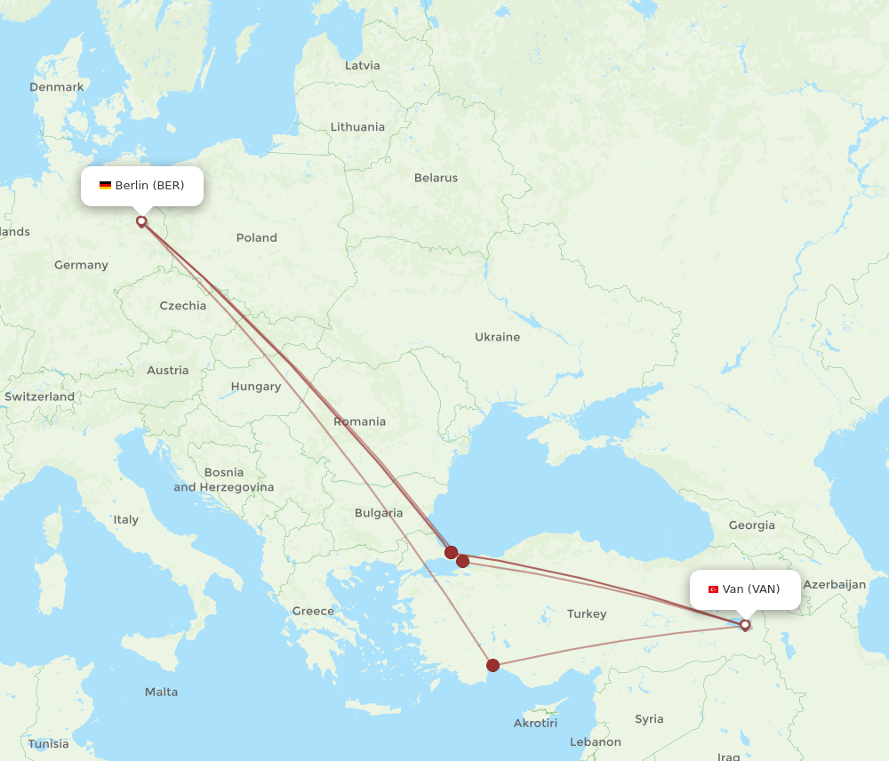 BER-VAN flight routes