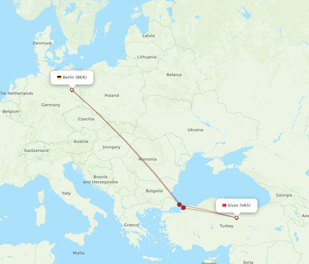 BER-VAS flight routes