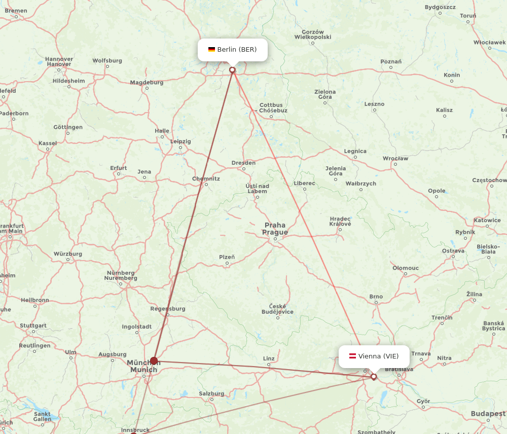 BER-VIE flight routes