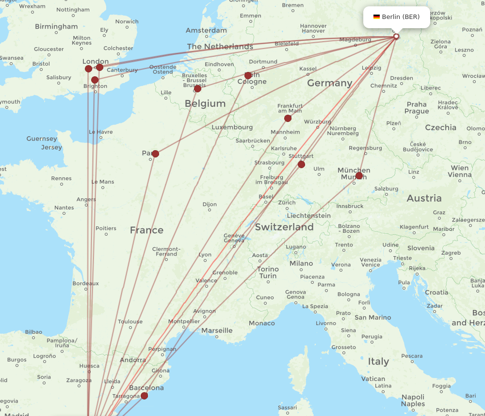 BER to VLC flights and routes map