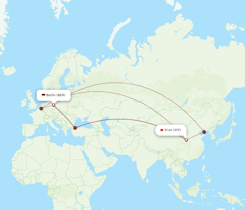BER-XIY flight routes