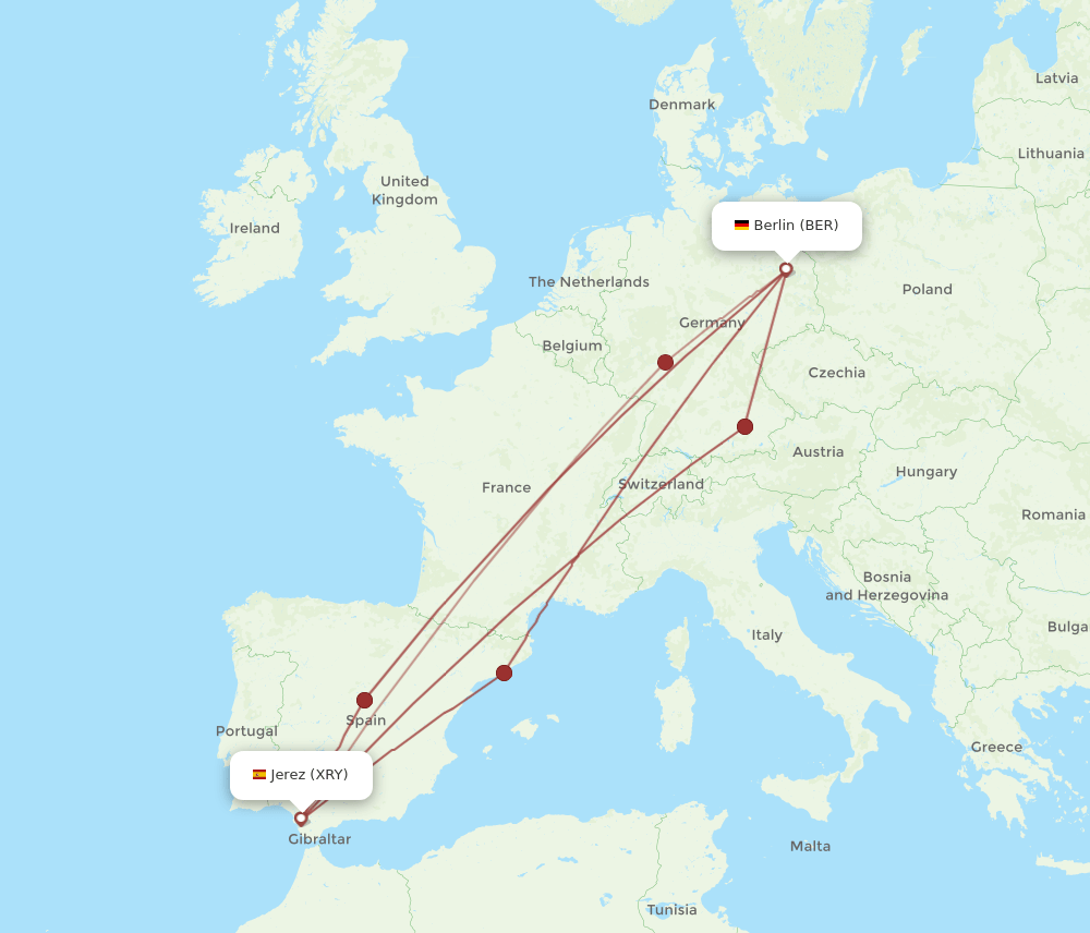 BER-XRY flight routes