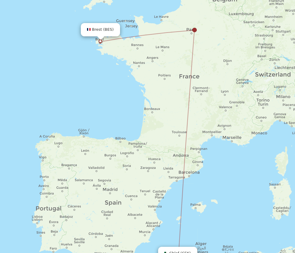 BES-CFK flight routes