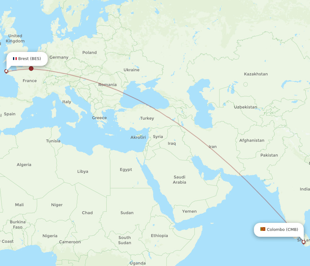 BES to CMB flights and routes map