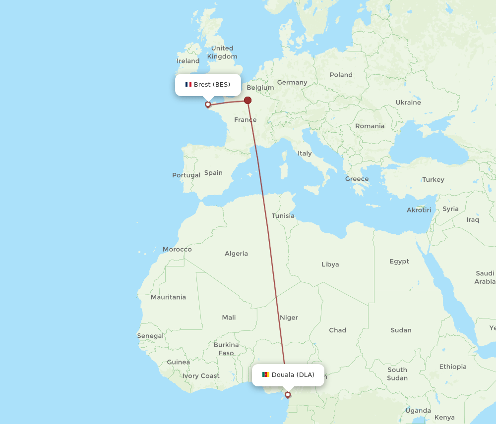 BES-DLA flight routes