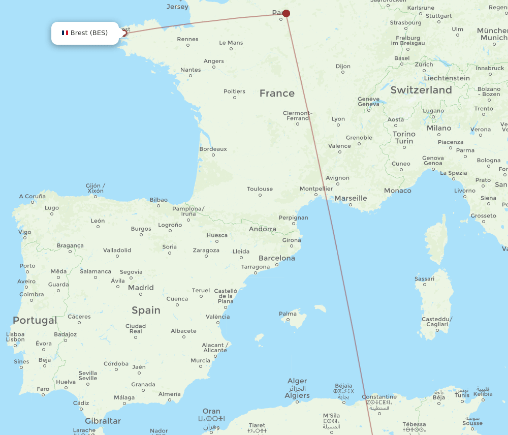 BES-ELU flight routes