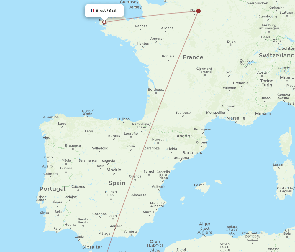 BES-FEZ flight routes